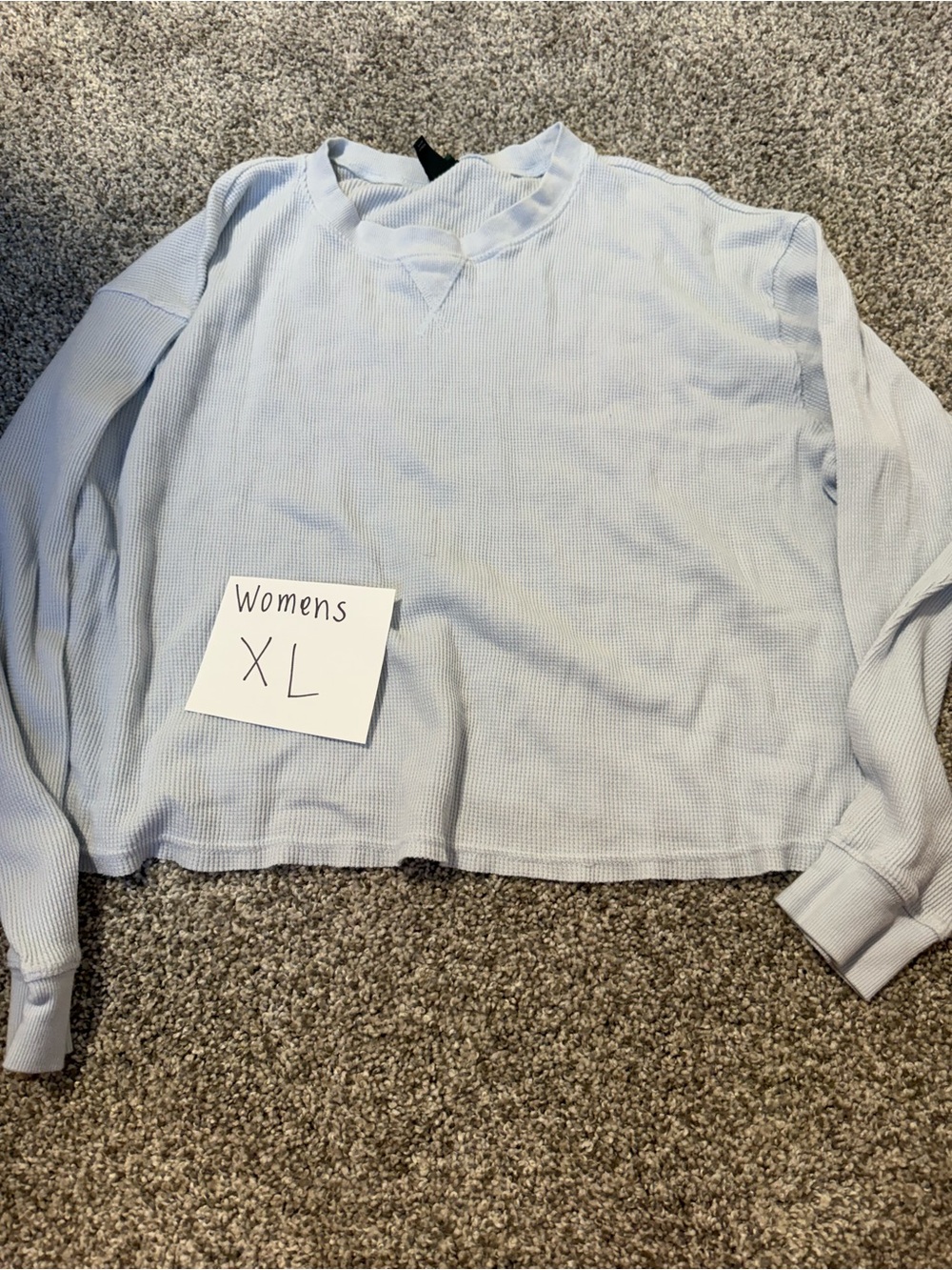 wild fable Pale Blue Waffle Knit Long Sleeve Top